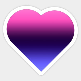Bi+ Hearts Omnisexual Flag (Vertical Gradient Solo) Sticker